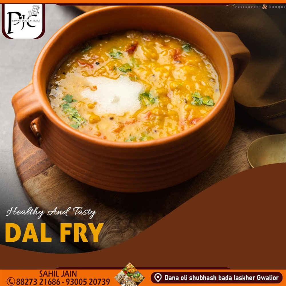 Dal fry in a clay bowl