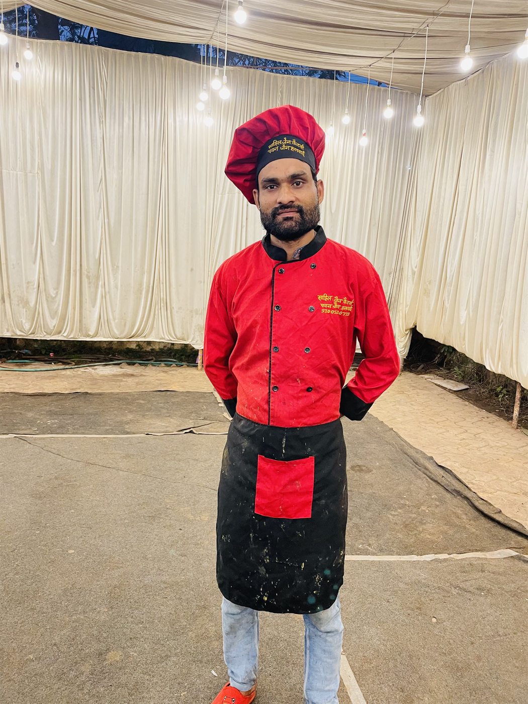 Pawan Jain, head halwai of Pawan Jain Caterers, in chef uniform at an event