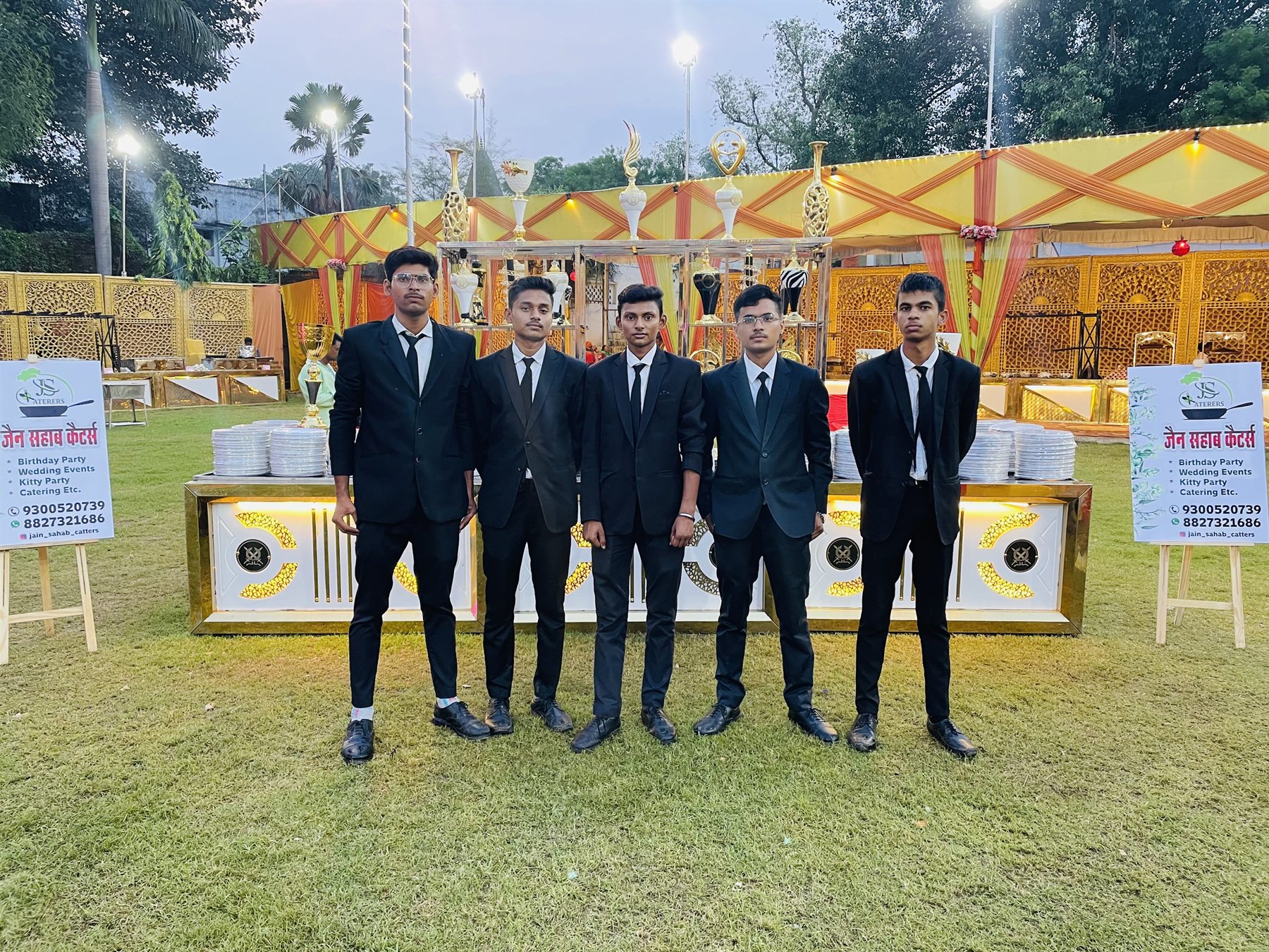 Pawan Jain Caterers service team at a wedding venue in Gwalior
